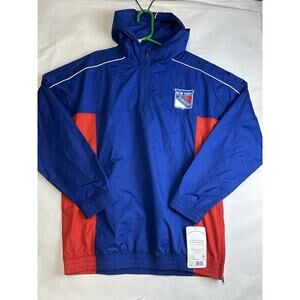 NWT NHL Apparel Youth Size L (8) New York Rangers Windbreaker w/ Hood - MSRP $50